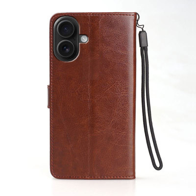 适用苹果A3288手机壳6.10英寸苹果16保护套翻盖IPHONE16外壳插卡IP16潮女A3286钱包款PG钢化膜A3081磁扣A3287