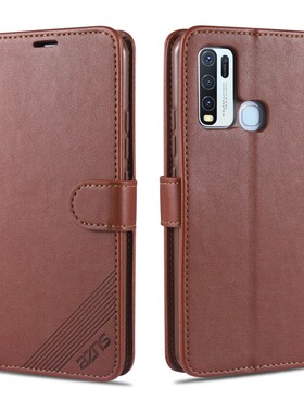 翻盖保护套适用vivoY50手机壳皮夹vivo丫506.53英寸vivoV1965A外壳翻盖viv0y50y五十钢化膜viboy50y5o插卡Ⅴi