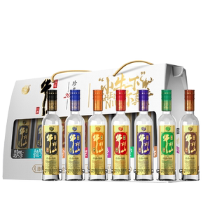 百年牛栏山 42度珍品陈酿20白酒七彩小牛 150ml*7瓶礼盒装
