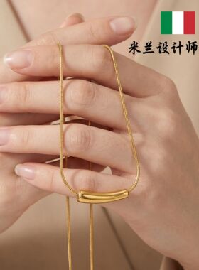 米兰【设计师】简约钛钢项链女轻奢项链通勤卫衣链配饰ins风百搭