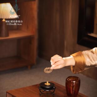 天久璃匠--晴虹琥珀香烛台-新品蜡烛桌面耐高温底托玻璃
