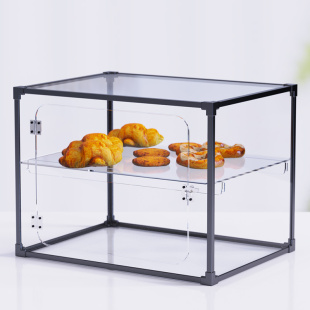 分层面包展示柜桌面柜蛋糕展示柜面包架子烘焙架合金框透明面包柜