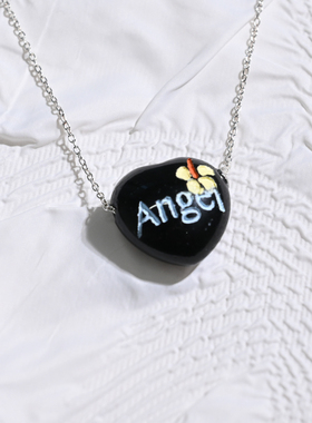 【现货】TysGrocery石头画板爱心项链黑曜和天使花