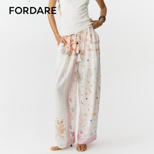 【现货】FORDARE 26夏季新款丝巾印花长裤