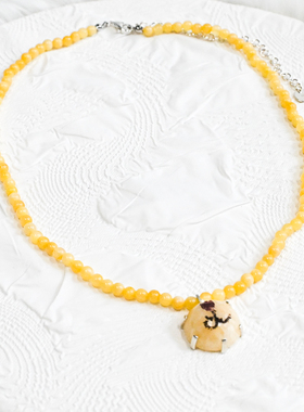 【现货 限时9折】TysGrocery石头画板半球项链柠檬和荆棘郁金香