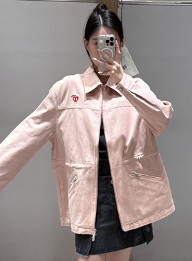 【现货】AVVENN设计师品牌新款 25年秋季粉色长袖牛仔外套