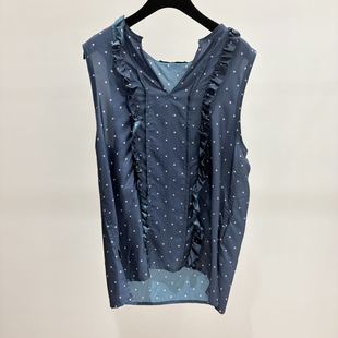 新款 26设计师品牌春季 V领桑蚕丝拼接背心 现货询价