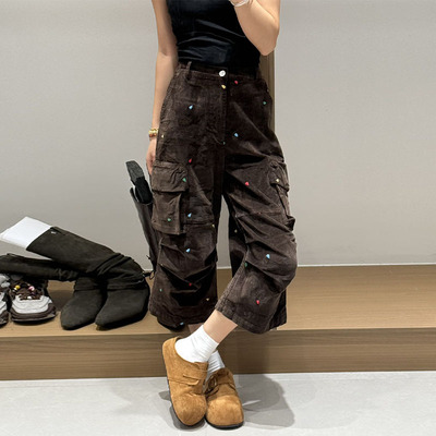 FIZZFLY彩色爱心绒七分裤