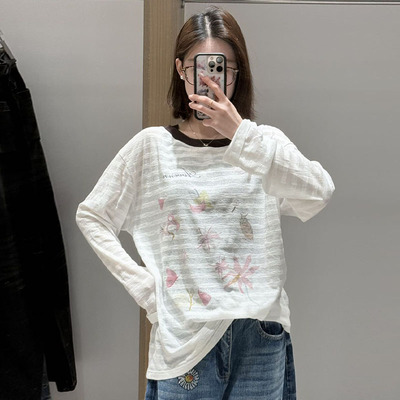 【现货】AVVENN2026春季新品设计师新款领子撞色长袖T恤