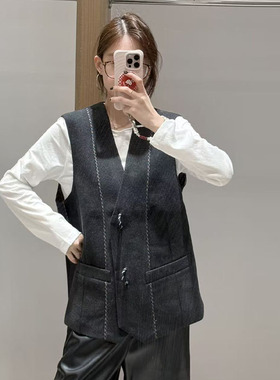 【现货】FIZZFLY | 25冬季设计师品牌新款格子拼接微阔马甲