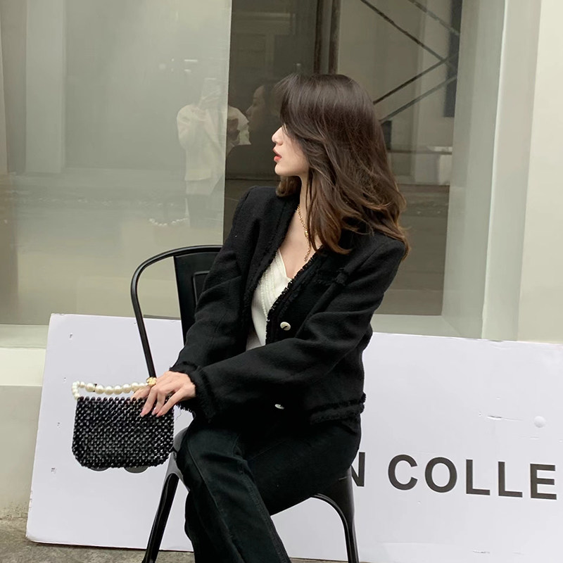 VDO四姑娘 小香风外套女2022新款上衣春款防晒宽松短款上衣女