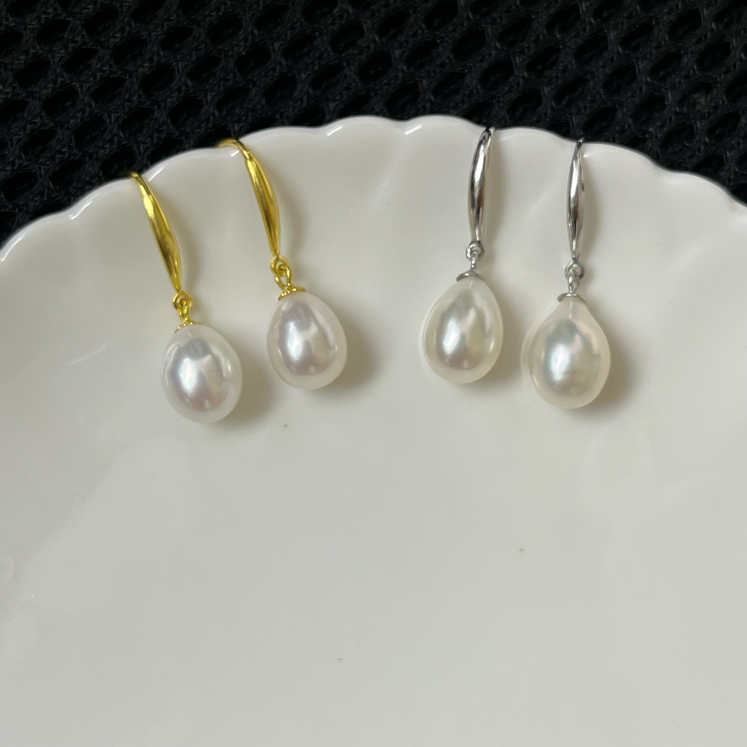 天然淡水珍珠耳坠圆形耳环百搭