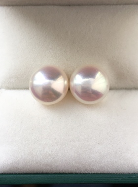 天然淡水珍珠耳钉6A级极强光媲美日本akoya海水珠耳饰925纯银耳环