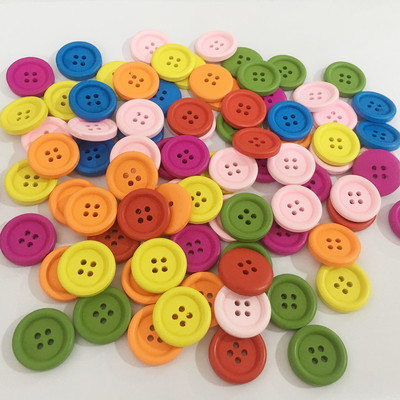 25mm彩色儿童圆形纽扣手工diy