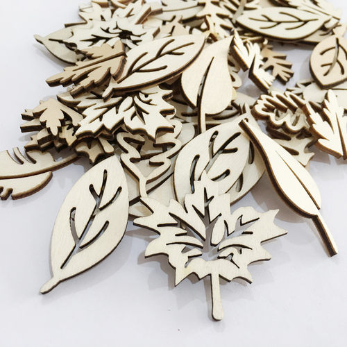 50粒包45mmdiy手工树叶贴片辅料