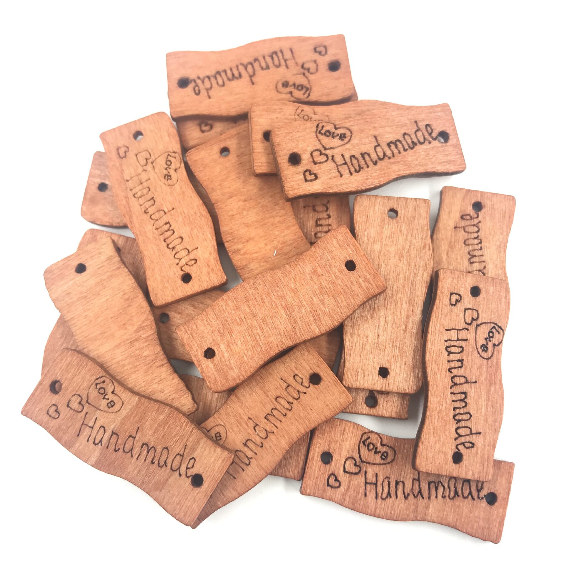 50个/包棕色木质标牌handmade