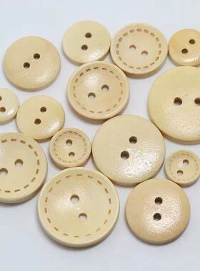 100粒/包13-25mm圆形碗扣虚线纽扣荷木扣儿童手工DIY宠物项圈小扣