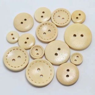 100粒/包13-25mm圆形碗扣虚线纽扣荷木扣儿童手工DIY宠物项圈小扣