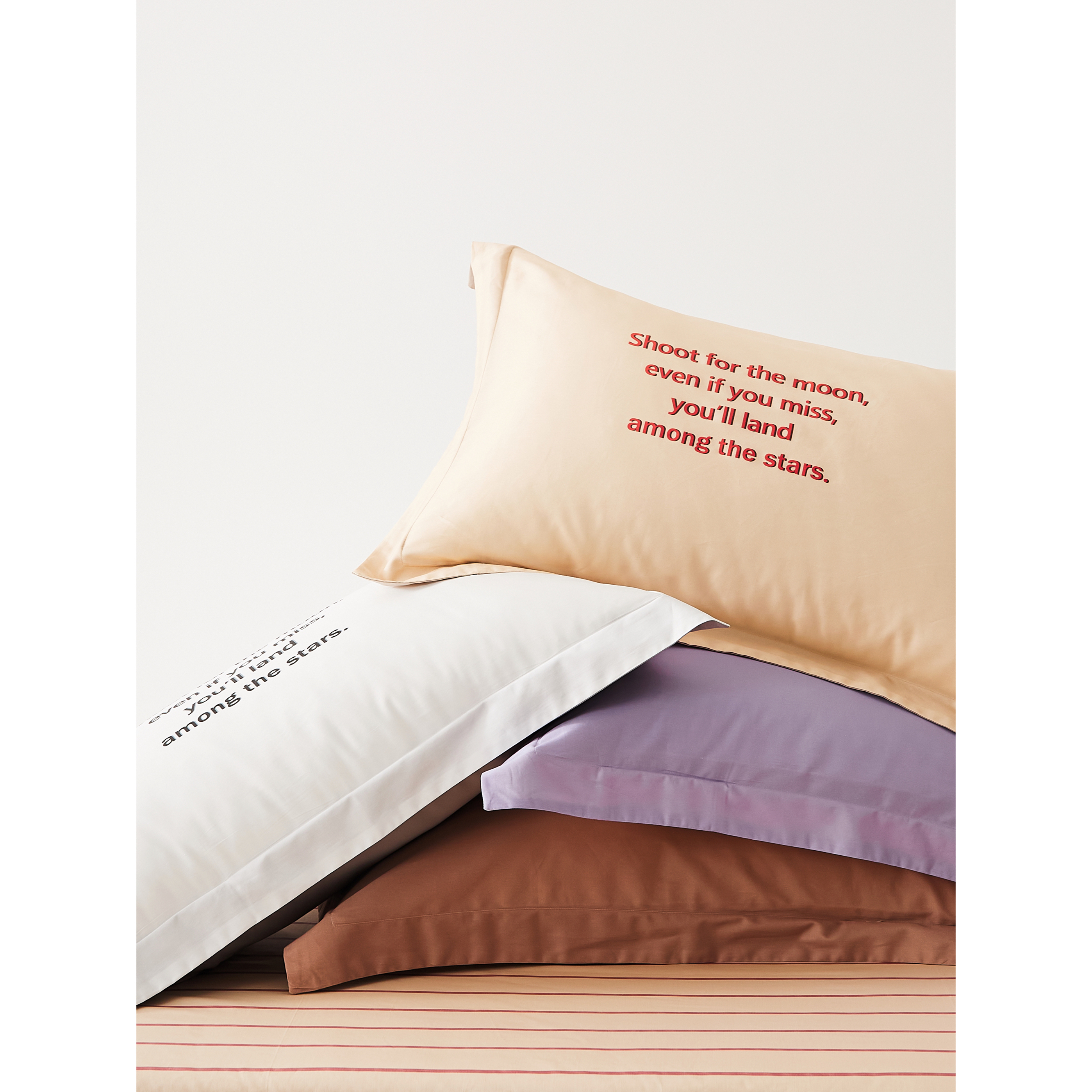 LIWOO｜60S长绒棉字母印花枕套单品（一对）