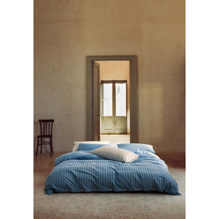 床品 极简线条款 LIWOO｜60S长绒棉条纹印花四件套 现代都市