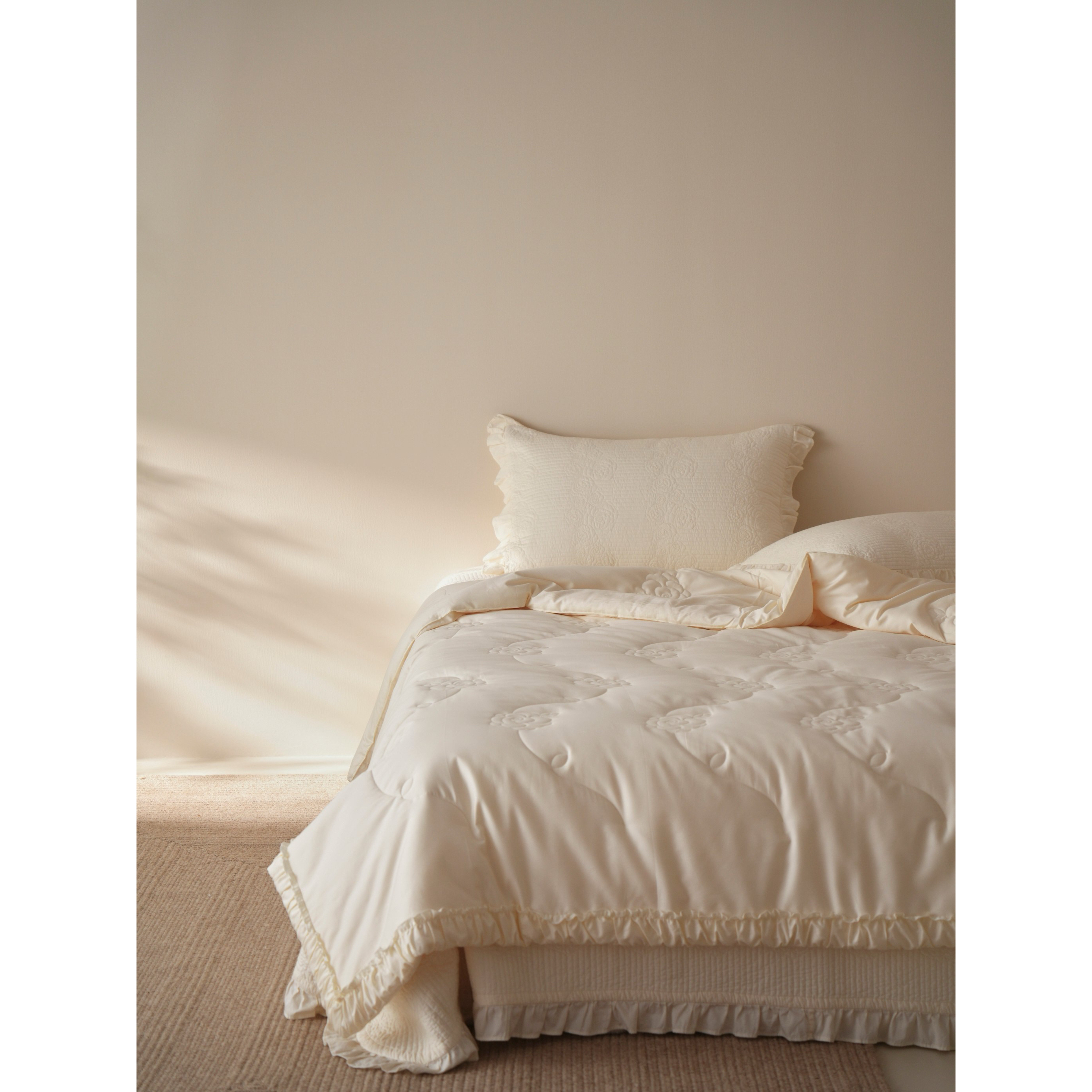 LIWOO｜80S阿克苏纯棉床盖三件套 四季懒人被 可水洗绗缝床品