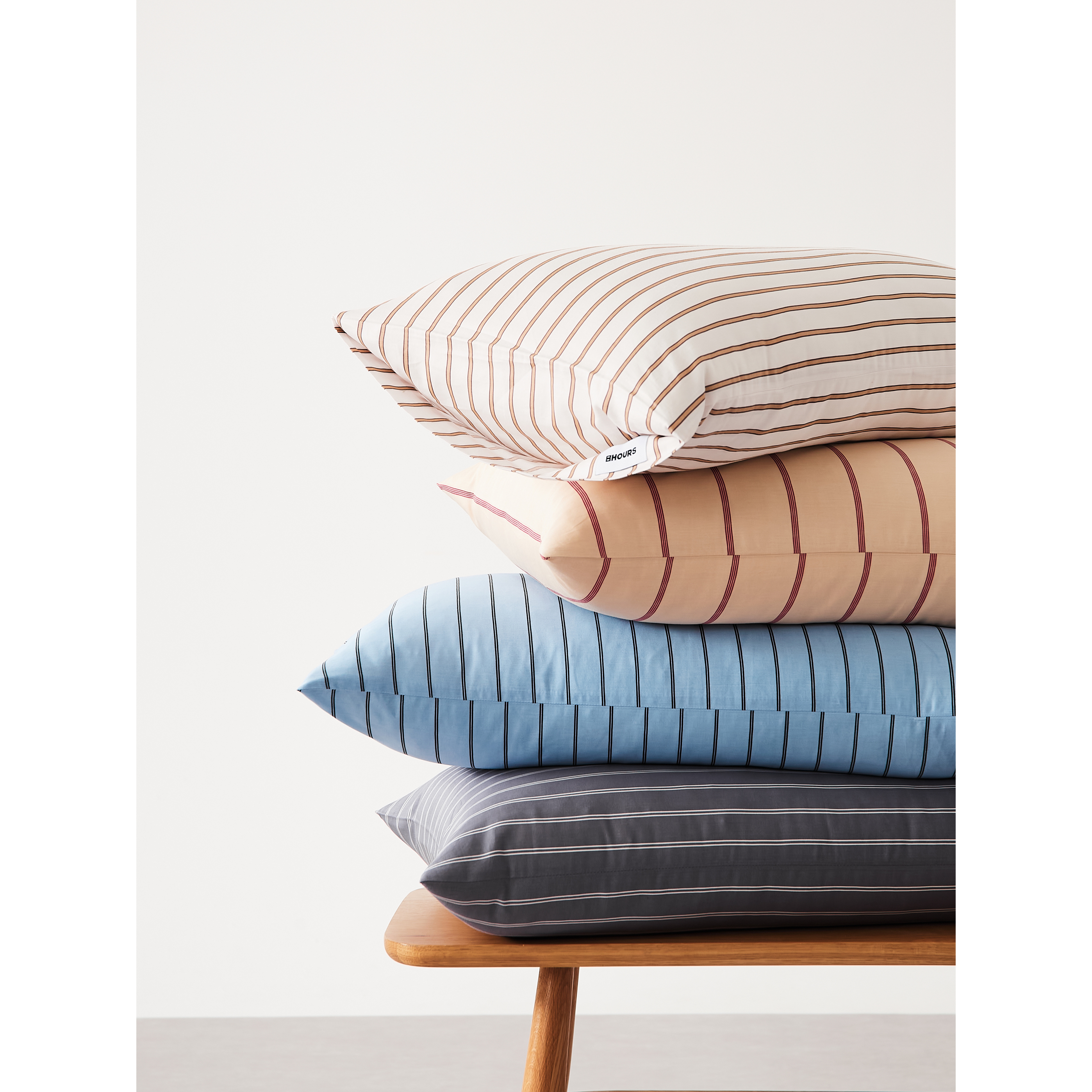 LIWOO｜60S长绒棉条纹印花枕套单品（一对）