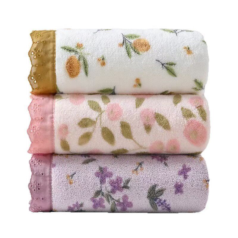 印花包边珊瑚绒毛巾浴巾高颜值洗澡洗脸加厚速干柔软吸水不易掉毛
