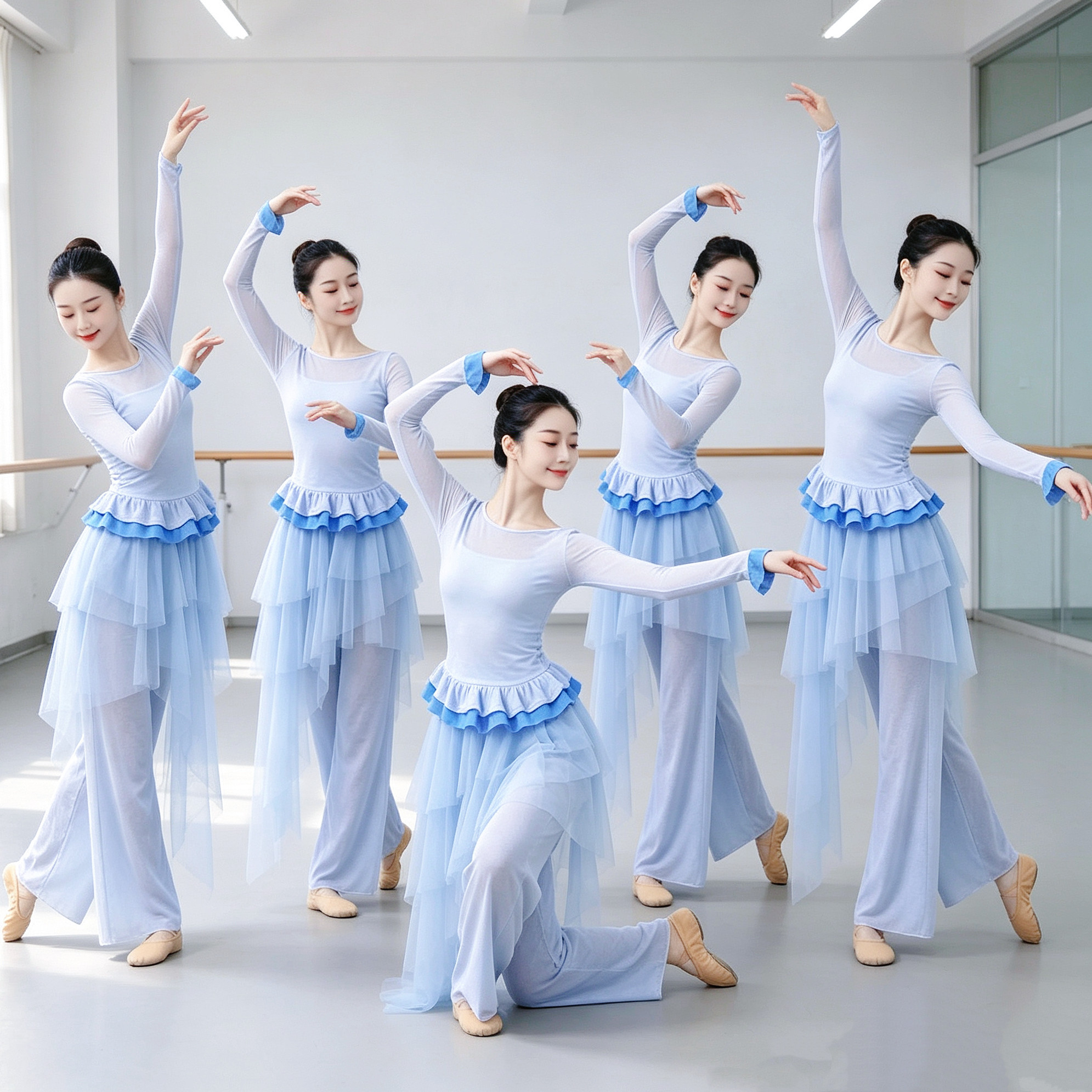 新款古典舞服身韵纱衣女中国舞现代舞日常练功服瑜伽形体服高品质