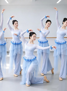 新款古典舞服身韵纱衣女中国舞现代舞日常练功服瑜伽形体服高品质