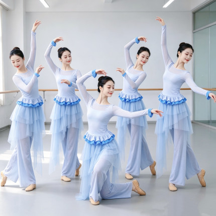 新款古典舞服身韵纱衣女中国舞现代舞日常练功服瑜伽形体服高品质