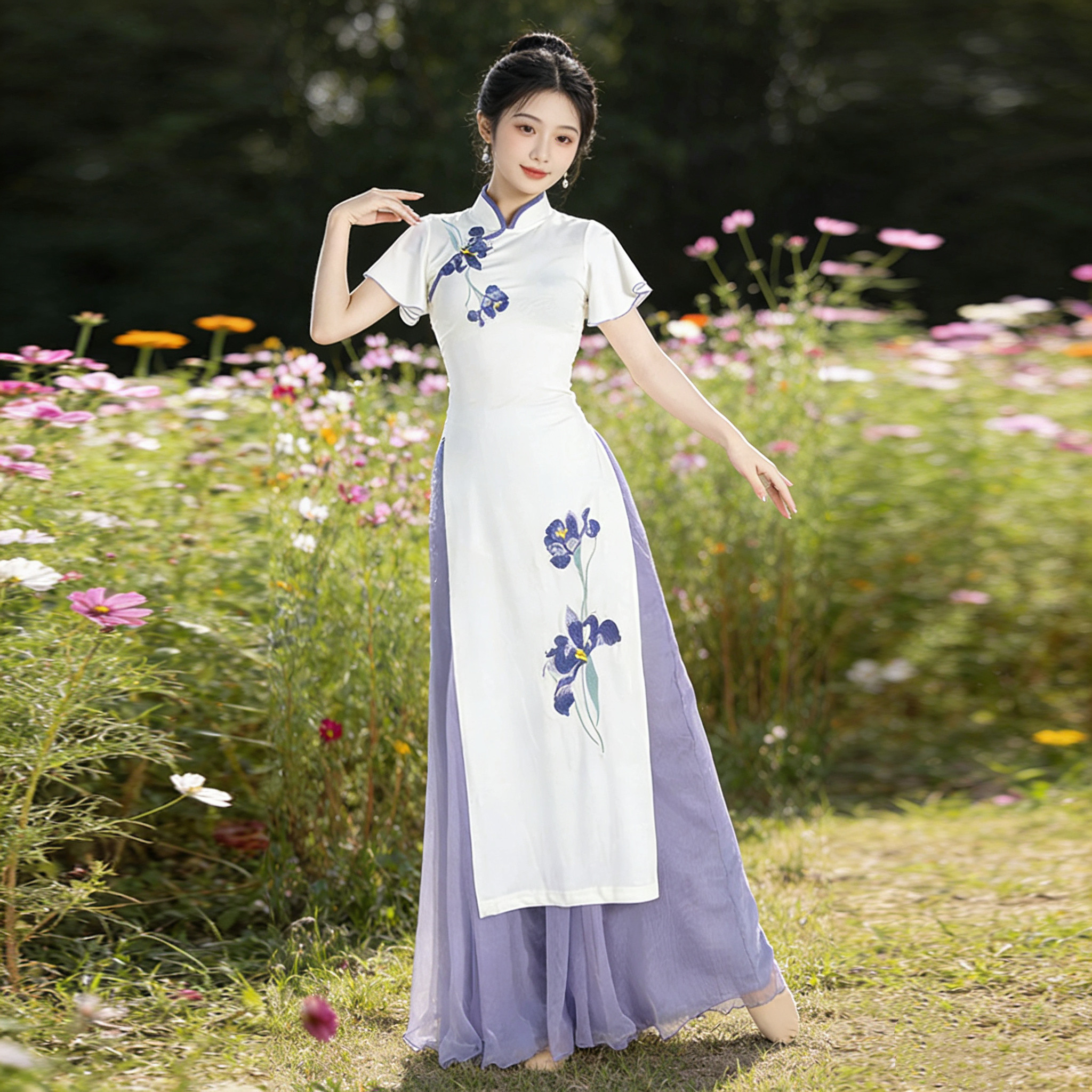 新款古典舞蹈服旗袍套装日常练功服扇子舞中国风舞蹈演出服形体服