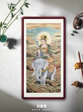 纯手绘国画四尺观音菩萨挂画客厅玄关装饰画观音菩萨挂画