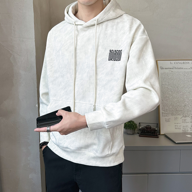 2025年秋季男士修身连帽字母印胶套头卫衣A230-9911-P80(控128)，男装卫衣，电商A230
