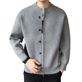 2025秋季男装款纯色纽扣亨利领毛衣外套A230-7709-P118(控158)，男装针织衫/毛衣，电商A230