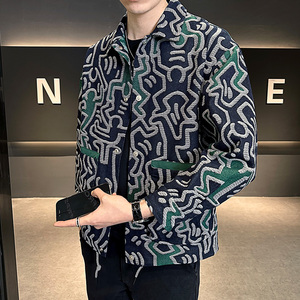 2026春款男士微宽松大花人型牛仔夹克外套A230-8310-P99（控150），男装夹克，电商A230