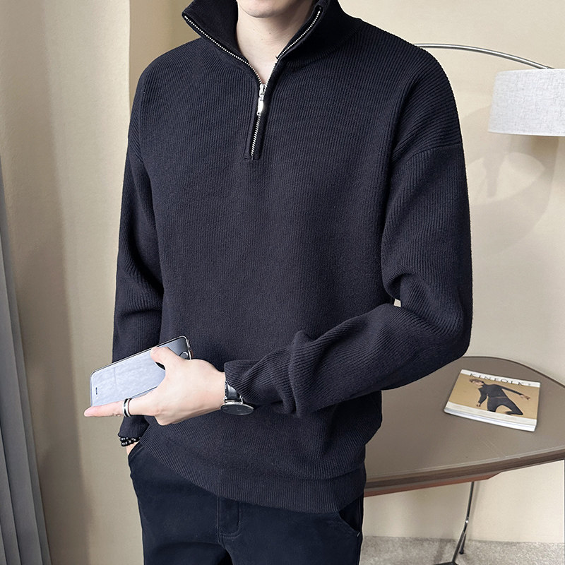 2025年男士秋季新款修身落肩立领毛衣打底衫A230-6689-P88(控128),男装T恤,电商A230