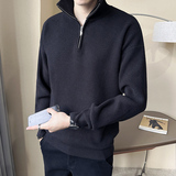 2025年男士秋季新款修身落肩立领毛衣打底衫A230-6689-P88(控128)，男装T恤，电商A230