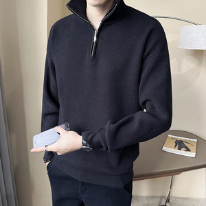 2025年男士秋季新款修身落肩立领毛衣打底衫A230-6689-P88(控128)图片