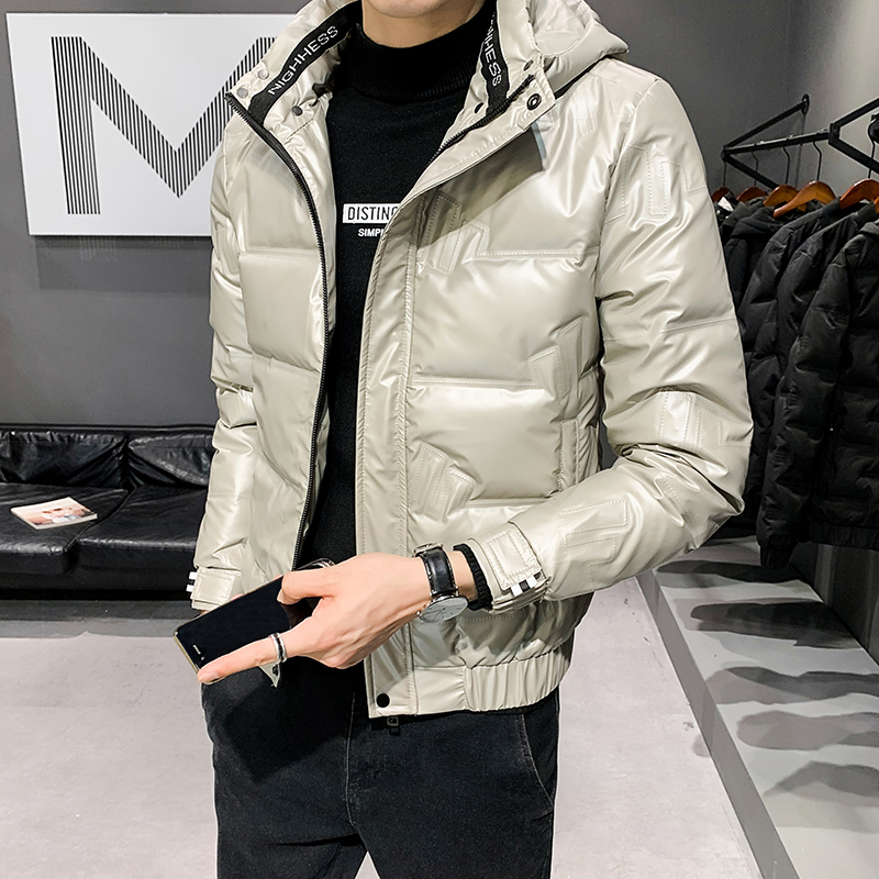 2025冬季男女同款连帽修身保暖亮皮羽绒服A378-Y20-P155（控255），男装羽绒服，电商A230