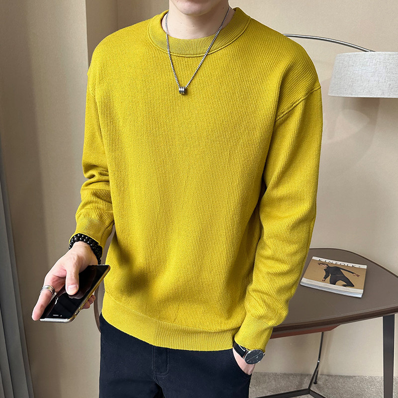 2025秋冬男新款落肩反车线纯色圆领打底衫A230-666-P78（控108）,男装T恤,电商A230