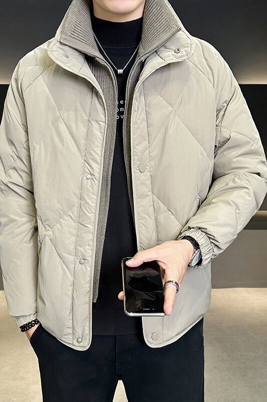 2025冬男微宽松假两件立领标90羽绒服A230-991-P348(控488),男装羽绒服,电商A230