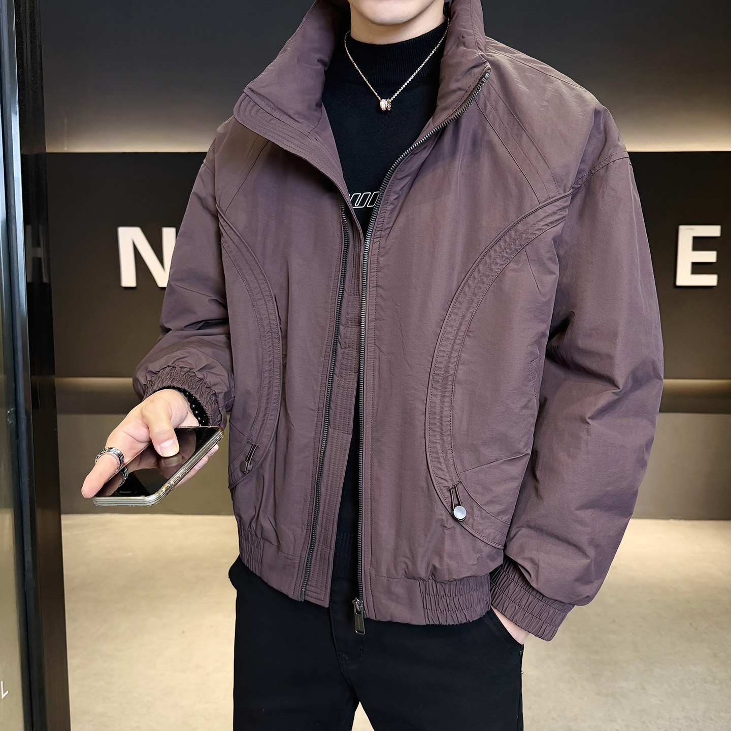 2025年冬男微款式标90立领夹克式羽绒服A230-95708-P230(控330),男装夹克,电商A230