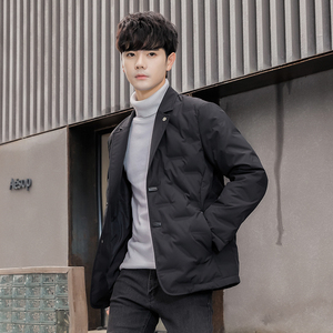 2025冬男标90修身方领压花西装羽绒服A230-K003-P195（控290）图片