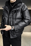 2025冬男款微宽松针织帽复古工装皮羽绒服A230-8819-P228(控328)，男装羽绒服，电商A230