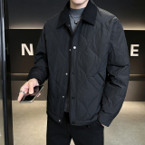 2025冬男修身灯芯绒方领菱形标90羽绒服A230-5937-P248(控348)，男装羽绒服，电商A230