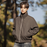 2025冬男微宽松立领标90白鸭绒皮羽绒服A230-2586-P268(控368)，男装羽绒服，电商A230