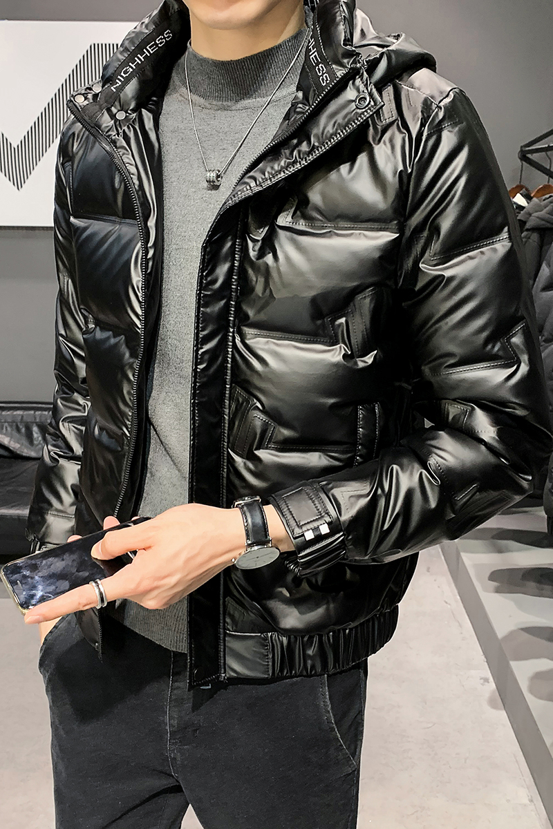 2025冬季男女同款连帽修身保暖亮皮羽绒服A378-Y20-P155（控255），男装羽绒服，电商A230