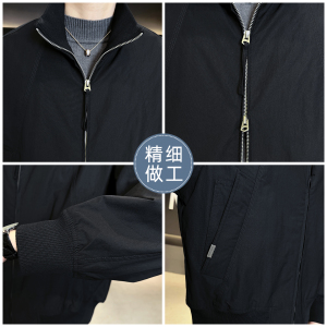 2025年冬季男款加绒加厚针织立领夹克外套A230-99077-P145(控185)图片