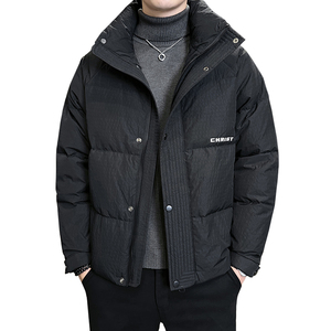 2025冬男款立领修身暗花字母刺绣羽绒服A230-24111-P185(控285）图片