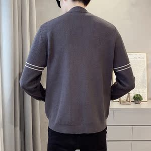 2025秋装新款高品质纯色毛衣针织衫开衫男士外套A230-66281-P88图片